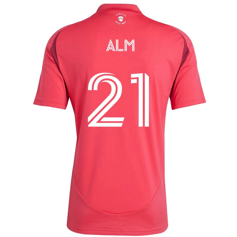 Danxen Kinderen Rasmus Alm #21 Wit Magenta Thuisshirt Thuistenue 2025/26 T-Shirt