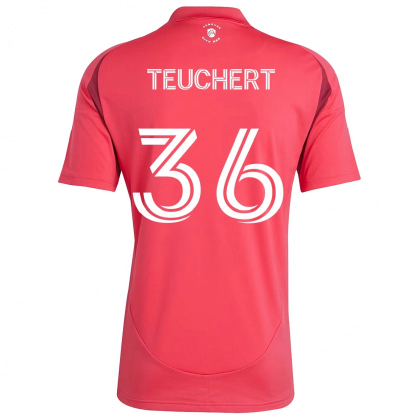 Danxen Kinderen Cedric Teuchert #36 Wit Magenta Thuisshirt Thuistenue 2025/26 T-Shirt