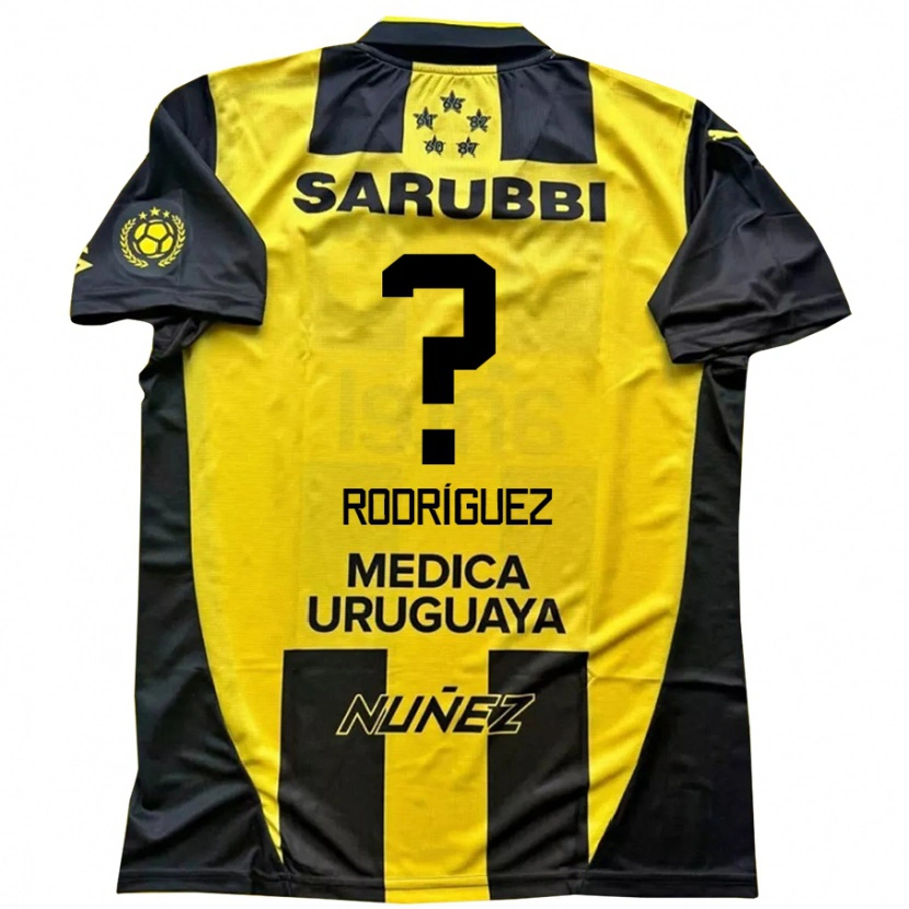 Danxen Kinderen Juan Rodríguez #0 Zwart Geel Thuisshirt Thuistenue 2025/26 T-Shirt