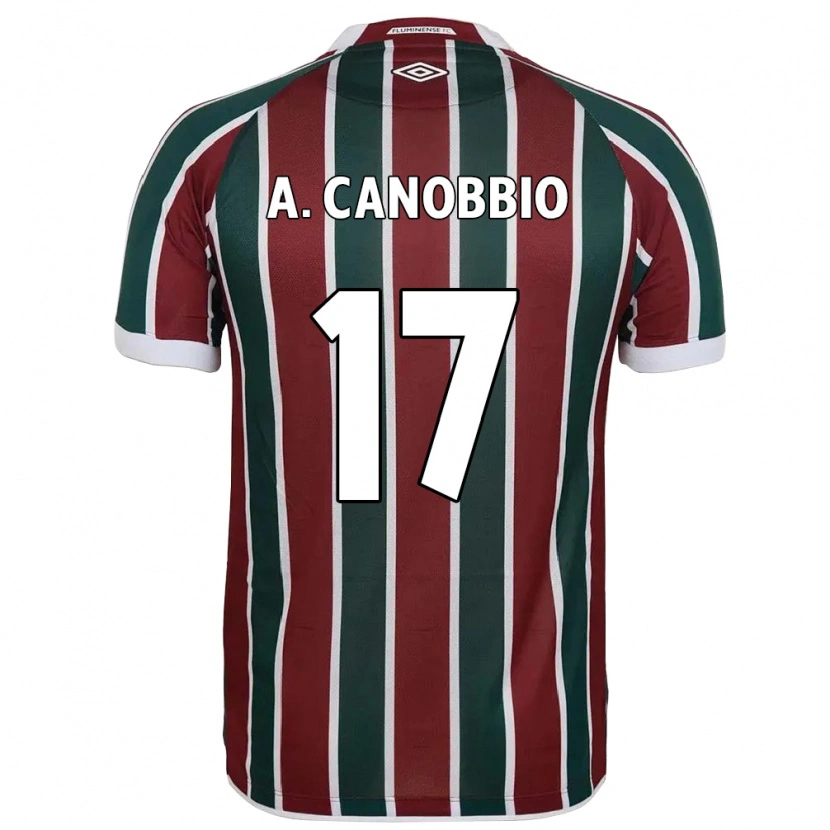 Danxen Kinderen Agustín Canobbio #17 Wit Groen Maroon Thuisshirt Thuistenue 2025/26 T-Shirt