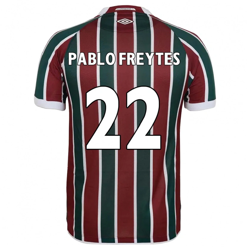 Danxen Kinderen Juan Pablo Freytes #22 Wit Groen Maroon Thuisshirt Thuistenue 2025/26 T-Shirt