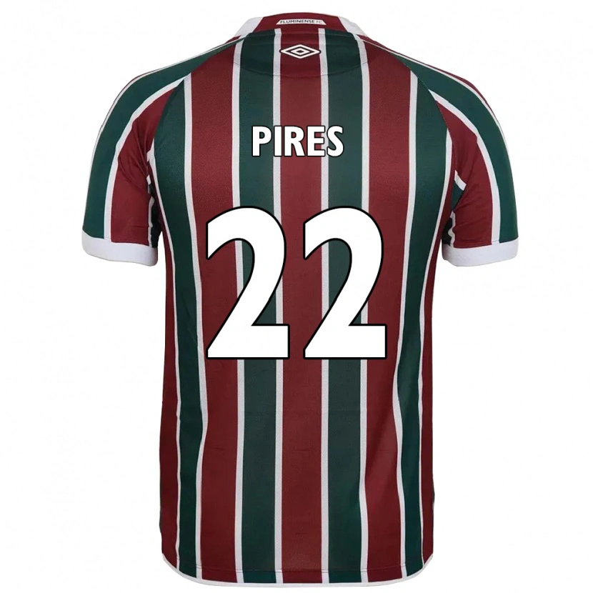 Danxen Kinderen Gabriel Pires #22 Wit Groen Maroon Thuisshirt Thuistenue 2025/26 T-Shirt