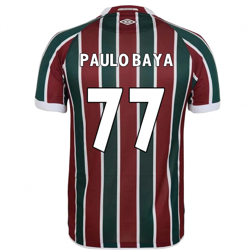 Danxen Kinderen Paulo Baya #77 Wit Groen Maroon Thuisshirt Thuistenue 2025/26 T-Shirt