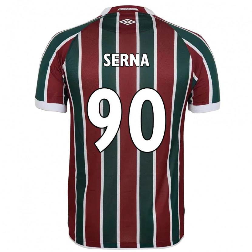 Danxen Kinderen Kevin Serna #90 Wit Groen Maroon Thuisshirt Thuistenue 2025/26 T-Shirt