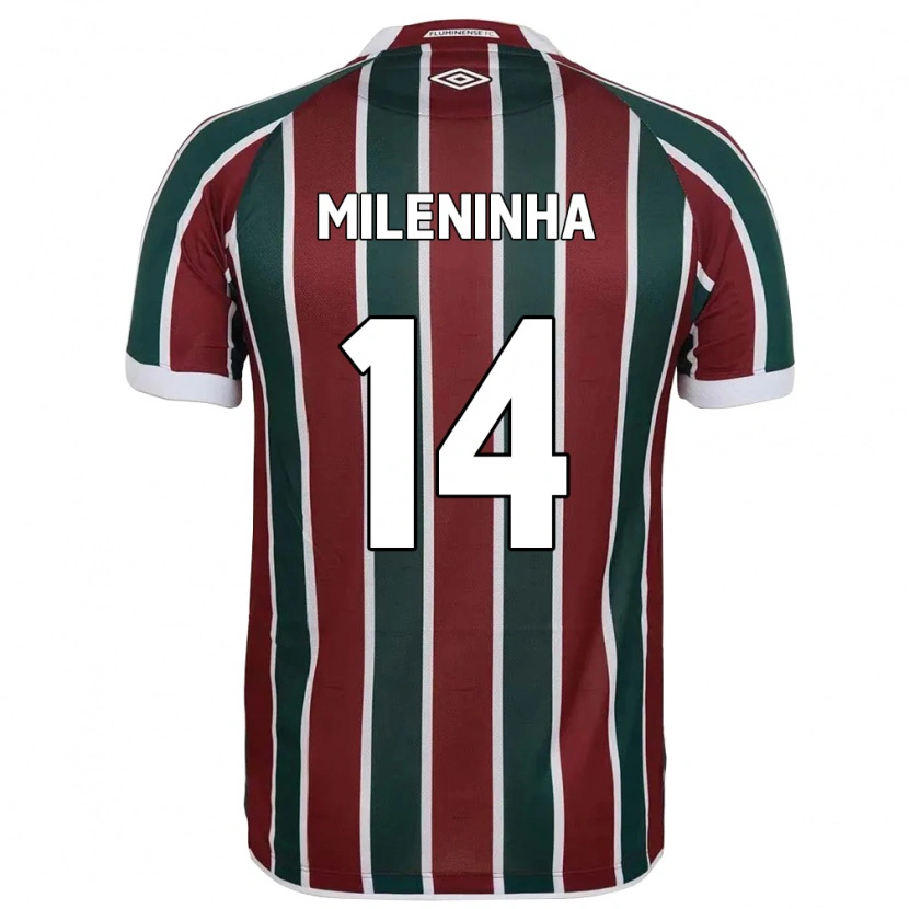 Danxen Kinderen Mileninha #14 Wit Groen Maroon Thuisshirt Thuistenue 2025/26 T-Shirt