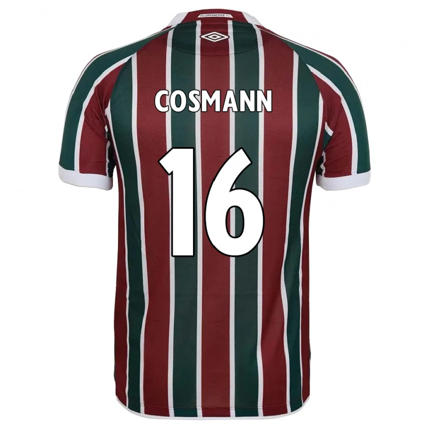 Danxen Kinderen Yasmin Cosmann #16 Wit Groen Maroon Thuisshirt Thuistenue 2025/26 T-Shirt