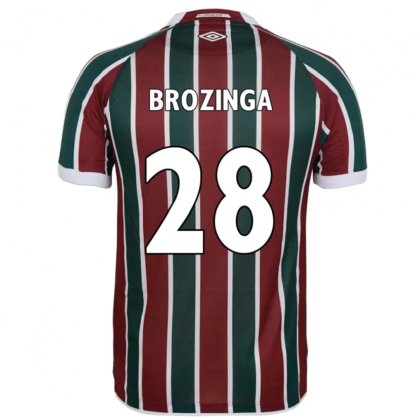 Danxen Kinderen Nay Brozinga #28 Wit Groen Maroon Thuisshirt Thuistenue 2025/26 T-Shirt