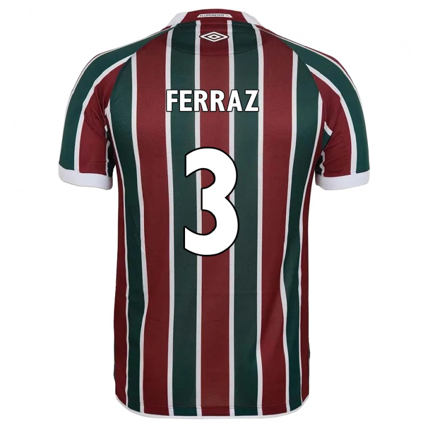 Danxen Kinderen Matheus Ferraz #3 Wit Groen Maroon Thuisshirt Thuistenue 2025/26 T-Shirt