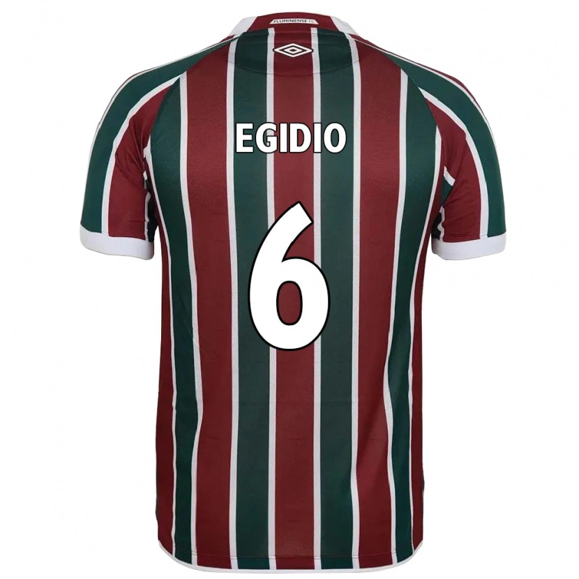 Danxen Kinderen Egidio #6 Wit Groen Maroon Thuisshirt Thuistenue 2025/26 T-Shirt