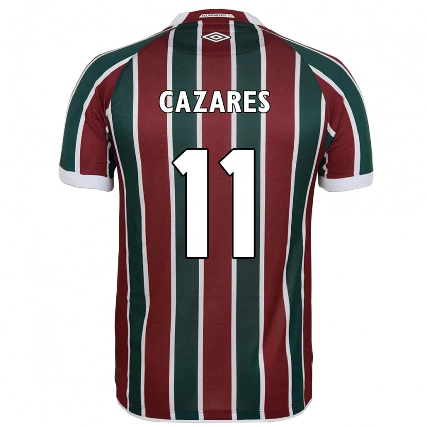 Danxen Kinderen Juan Cazares #11 Wit Groen Maroon Thuisshirt Thuistenue 2025/26 T-Shirt