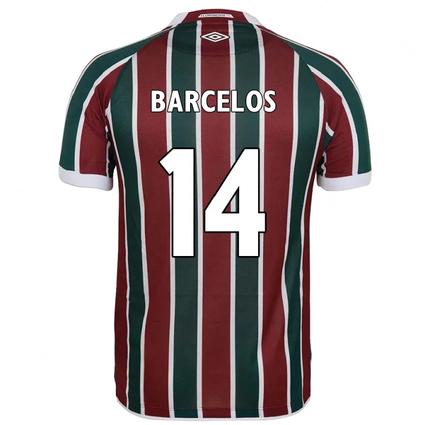 Danxen Kinderen Danilo Barcelos #14 Wit Groen Maroon Thuisshirt Thuistenue 2025/26 T-Shirt