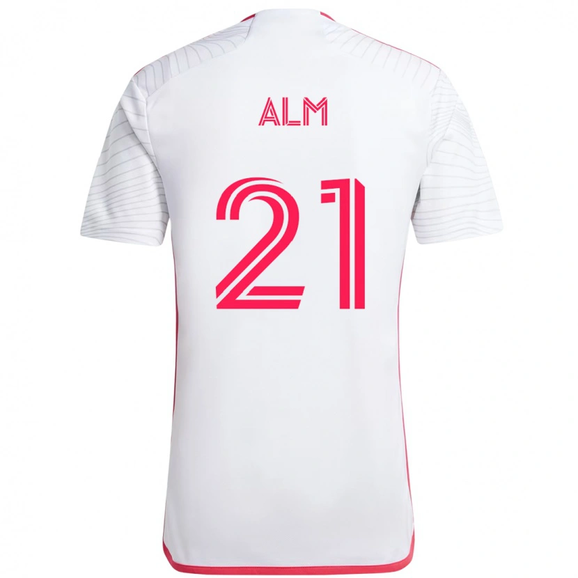 Danxen Kinderen Rasmus Alm #21 Magenta Wit Uitshirt Uittenue 2025/26 T-Shirt