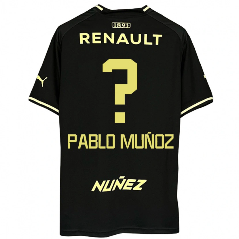 Danxen Kinderen Juan Pablo Muñoz #0 Geel Zwart Uitshirt Uittenue 2025/26 T-Shirt