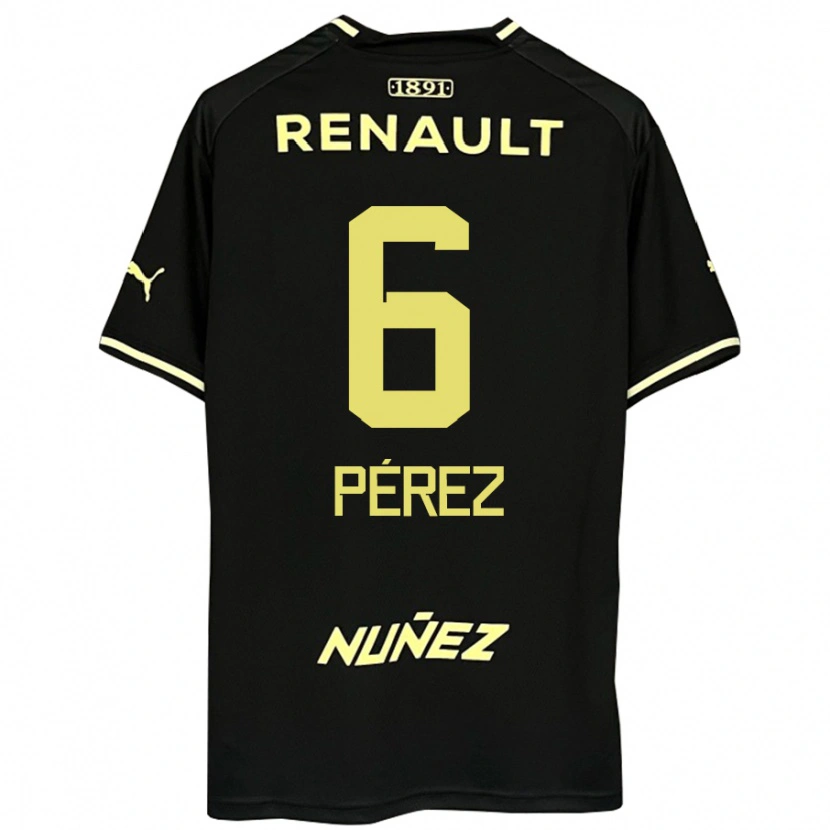 Danxen Kinderen Rodrigo Pérez #6 Geel Zwart Uitshirt Uittenue 2025/26 T-Shirt