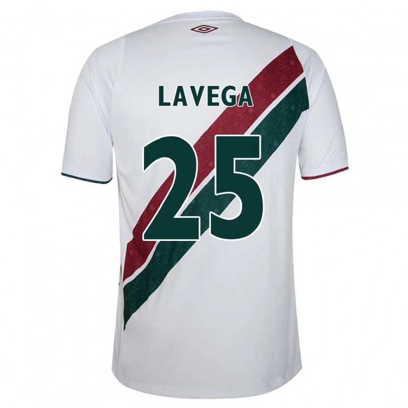 Danxen Kinderen Joaquín Lavega #25 Groen Maroon Wit Uitshirt Uittenue 2025/26 T-Shirt