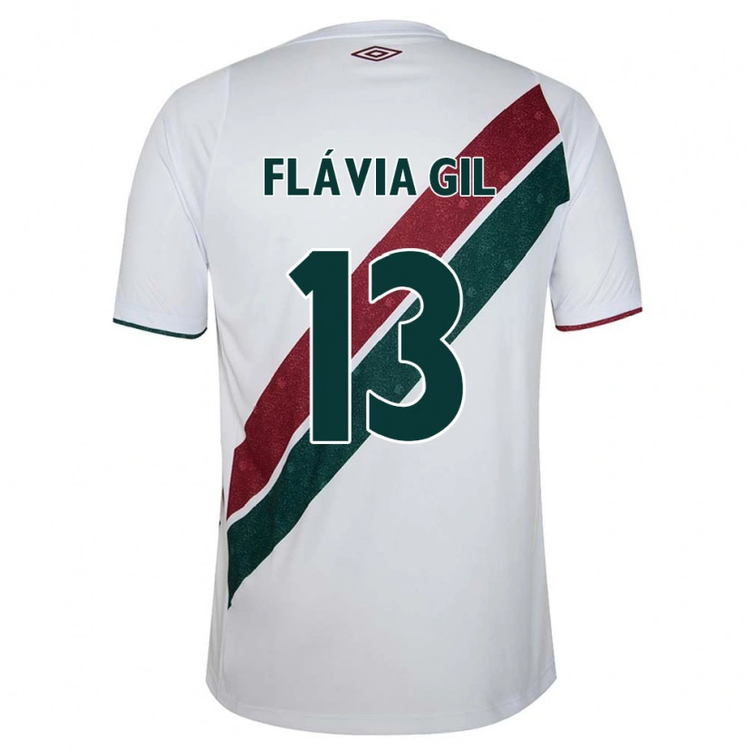 Danxen Kinderen Flávia Gil #13 Groen Maroon Wit Uitshirt Uittenue 2025/26 T-Shirt