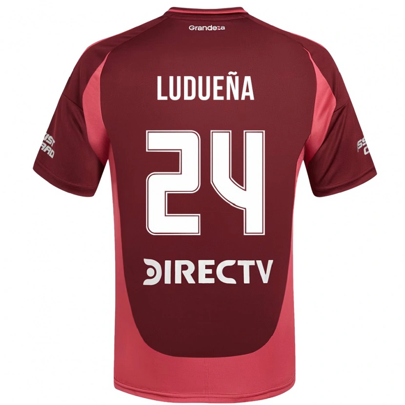 Danxen Kinderen Belén Ludueña #24 Wit Rood Uitshirt Uittenue 2025/26 T-Shirt