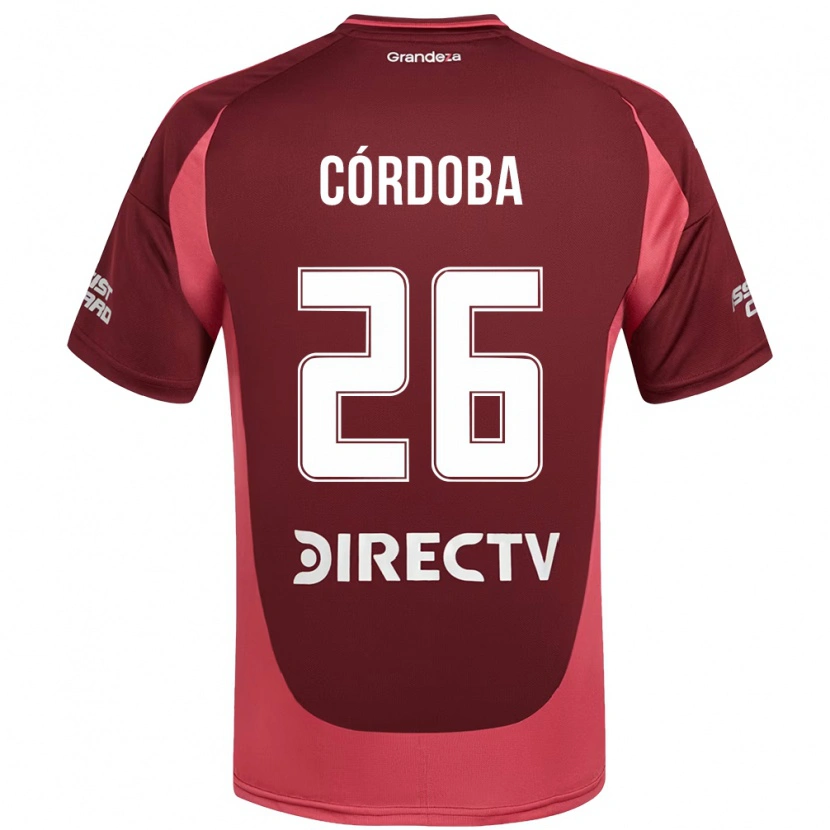 Danxen Kinderen Sol Córdoba #26 Wit Rood Uitshirt Uittenue 2025/26 T-Shirt