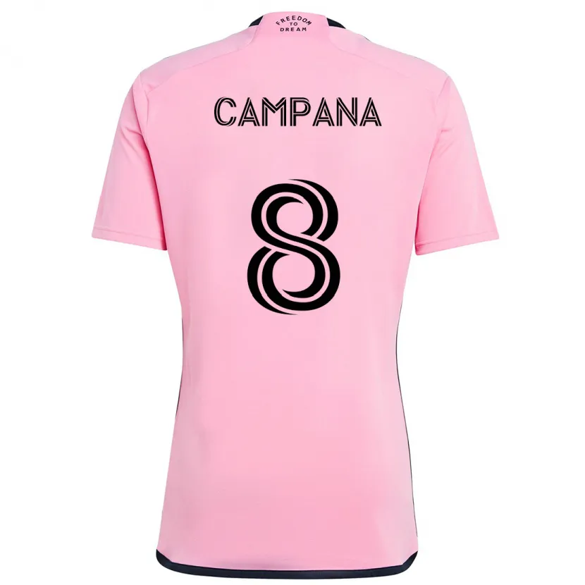 Danxen Kinderen Leonardo Campana #8 Roze Thuisshirt Thuistenue 2024/25 T-Shirt