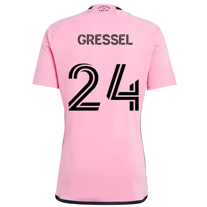 Danxen Kinderen Julian Gressel #24 Roze Thuisshirt Thuistenue 2024/25 T-Shirt