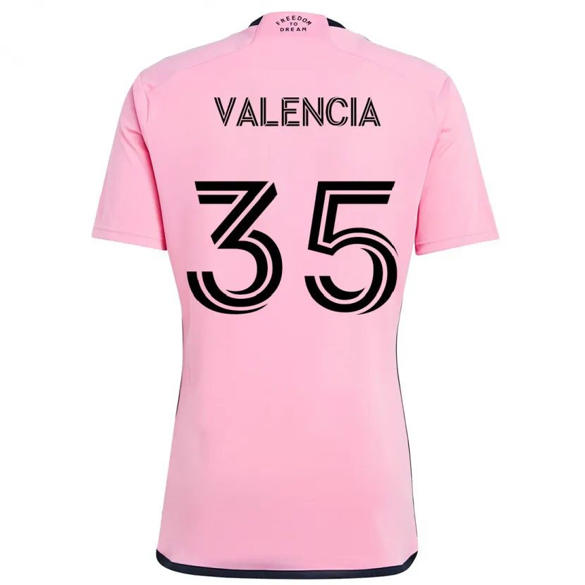 Danxen Kinderen Felipe Valencia #35 Roze Thuisshirt Thuistenue 2024/25 T-Shirt