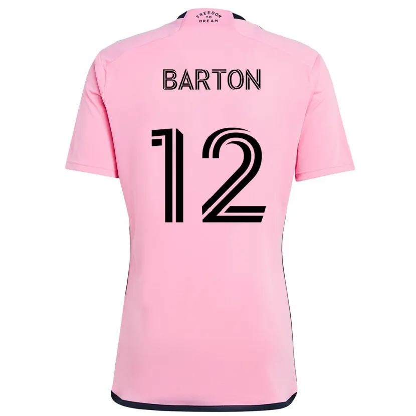 Danxen Kinderen Tye Barton #12 Roze Thuisshirt Thuistenue 2024/25 T-Shirt