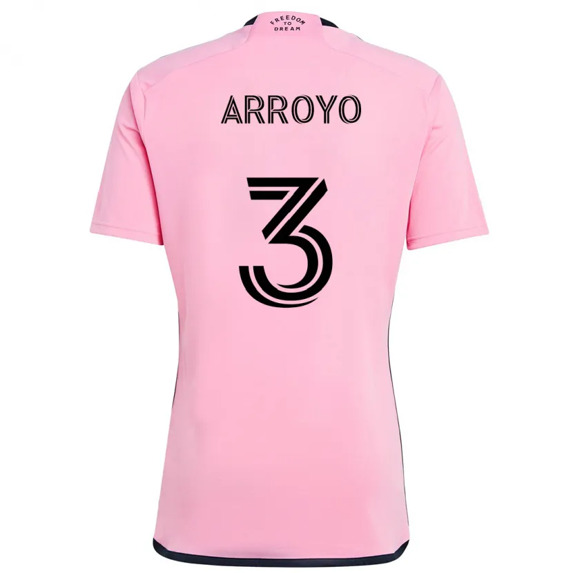 Danxen Kinderen Dixon Arroyo #3 Roze Thuisshirt Thuistenue 2024/25 T-Shirt