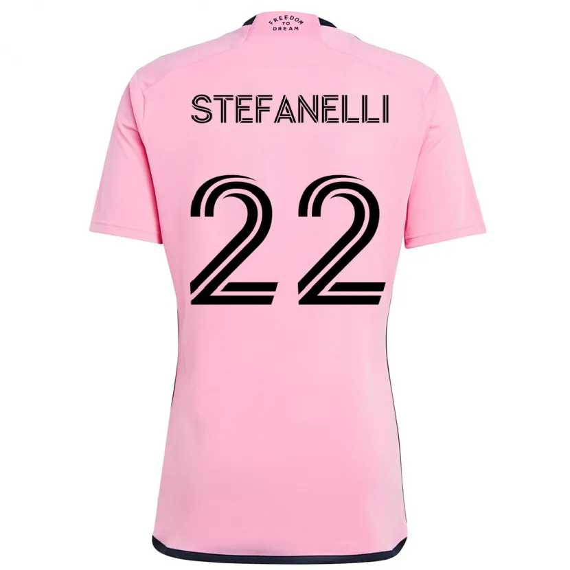 Danxen Kinderen Nicolás Stefanelli #22 Roze Thuisshirt Thuistenue 2024/25 T-Shirt