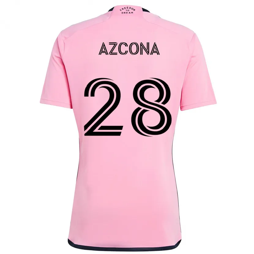 Danxen Kinderen Edison Azcona #28 Roze Thuisshirt Thuistenue 2024/25 T-Shirt