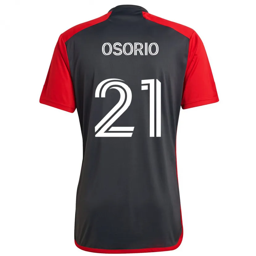 Danxen Kinderen Jonathan Osorio #21 Grijs Rood Thuisshirt Thuistenue 2024/25 T-Shirt