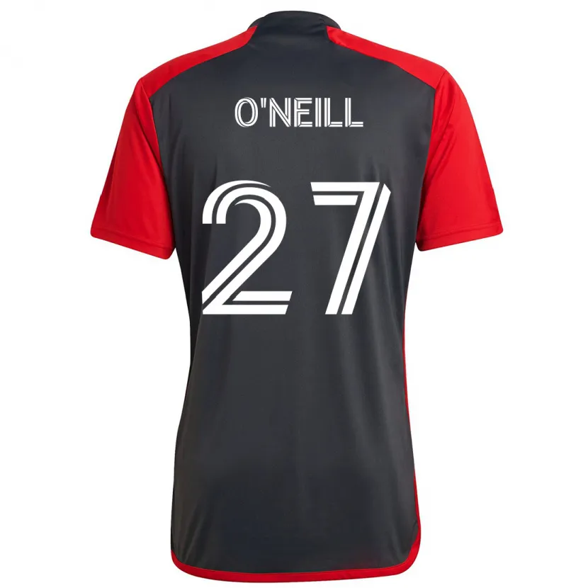 Danxen Kinderen Shane O'neill #27 Grijs Rood Thuisshirt Thuistenue 2024/25 T-Shirt