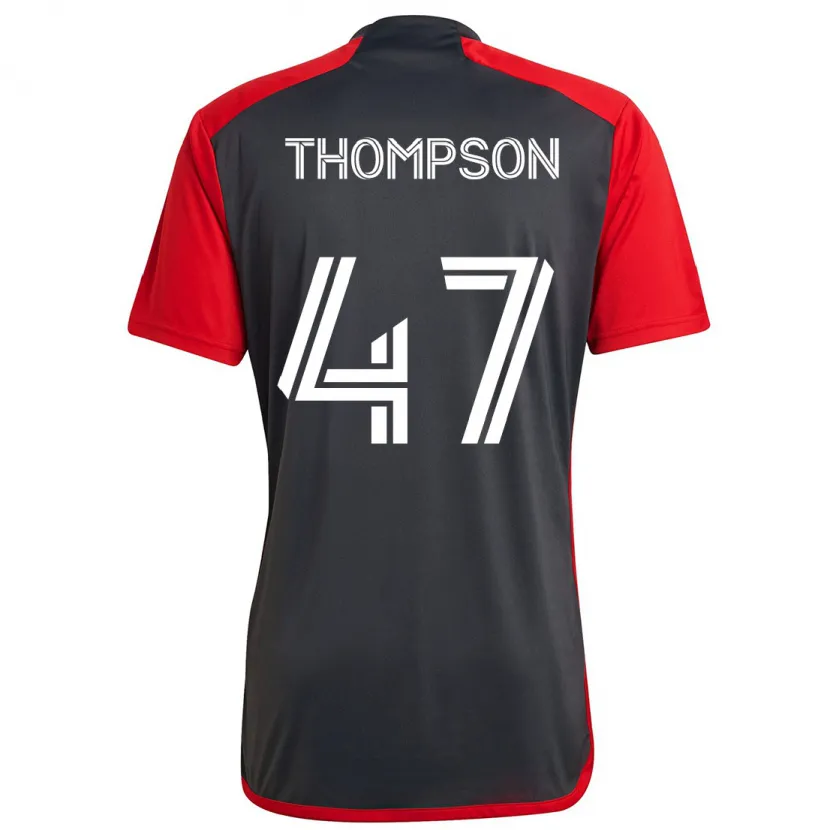 Danxen Kinderen Kosi Thompson #47 Grijs Rood Thuisshirt Thuistenue 2024/25 T-Shirt