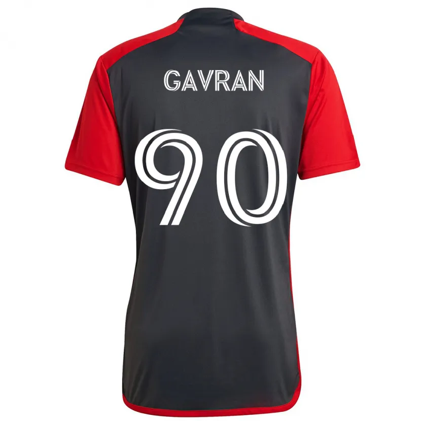 Danxen Kinderen Luka Gavran #90 Grijs Rood Thuisshirt Thuistenue 2024/25 T-Shirt