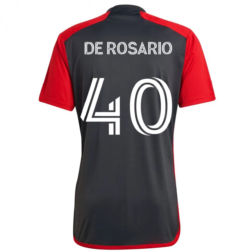 Danxen Kinderen Adisa De Rosario #40 Grijs Rood Thuisshirt Thuistenue 2024/25 T-Shirt