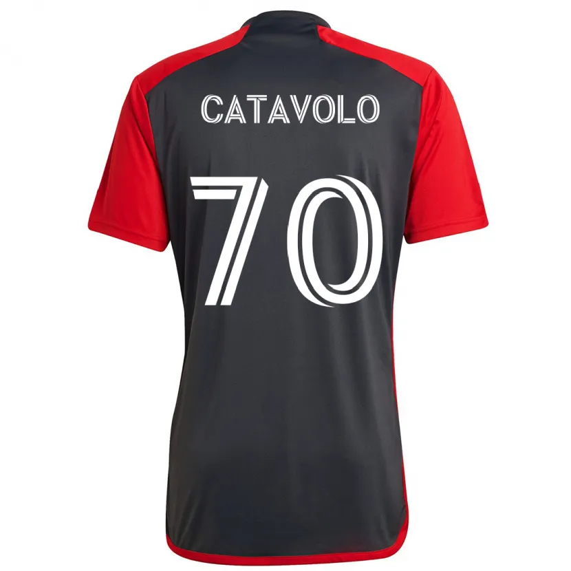 Danxen Kinderen Matthew Catavolo #70 Grijs Rood Thuisshirt Thuistenue 2024/25 T-Shirt