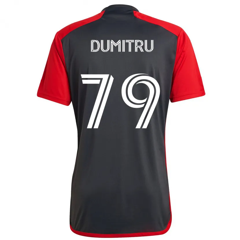 Danxen Kinderen Andrei Dumitru #79 Grijs Rood Thuisshirt Thuistenue 2024/25 T-Shirt