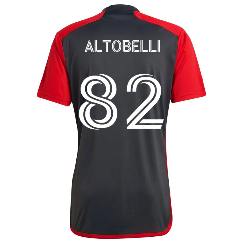 Danxen Kinderen Julian Altobelli #82 Grijs Rood Thuisshirt Thuistenue 2024/25 T-Shirt