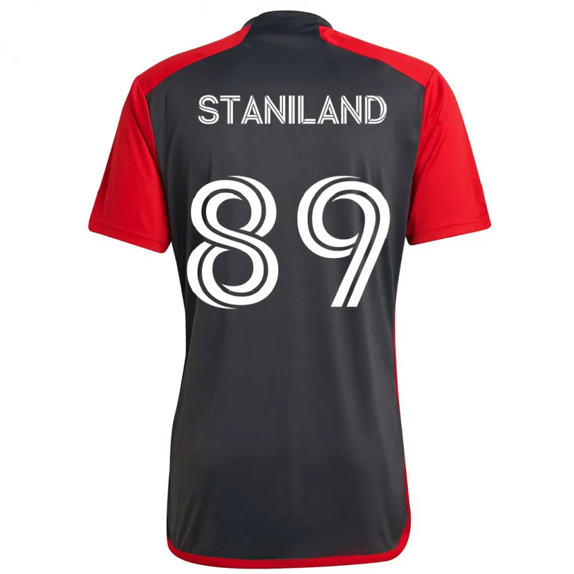 Danxen Kinderen Charlie Staniland #89 Grijs Rood Thuisshirt Thuistenue 2024/25 T-Shirt