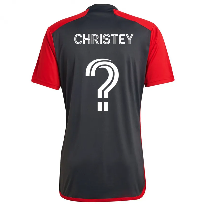 Danxen Kinderen Quentin Christey #0 Grijs Rood Thuisshirt Thuistenue 2024/25 T-Shirt