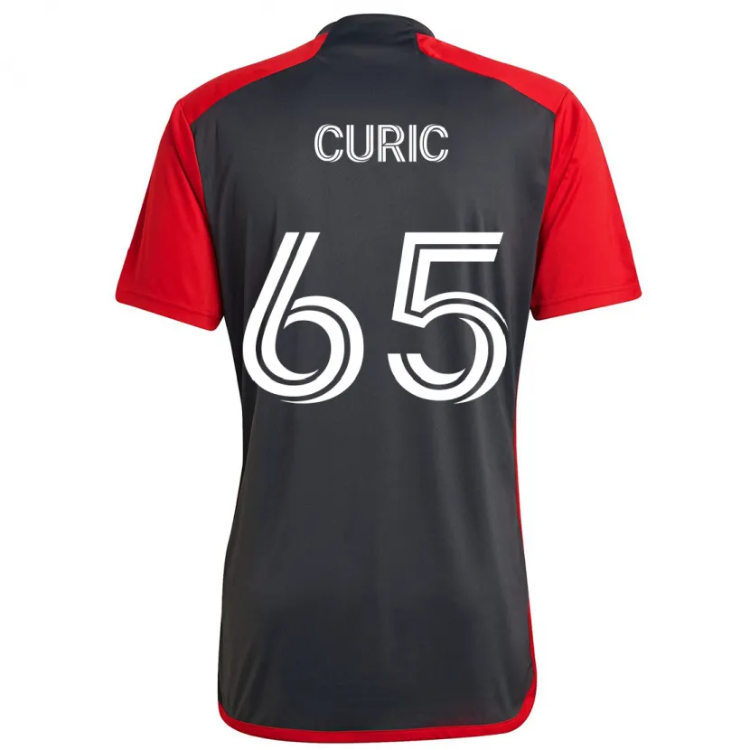 Danxen Kinderen Antony Curic #65 Grijs Rood Thuisshirt Thuistenue 2024/25 T-Shirt