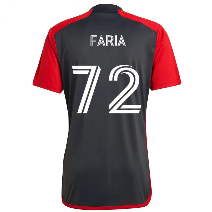 Danxen Kinderen Jordan Faria #72 Grijs Rood Thuisshirt Thuistenue 2024/25 T-Shirt