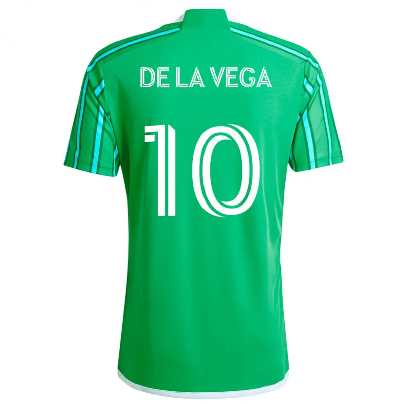 Danxen Kinderen Pedro De La Vega #10 Groen Wit Thuisshirt Thuistenue 2024/25 T-Shirt