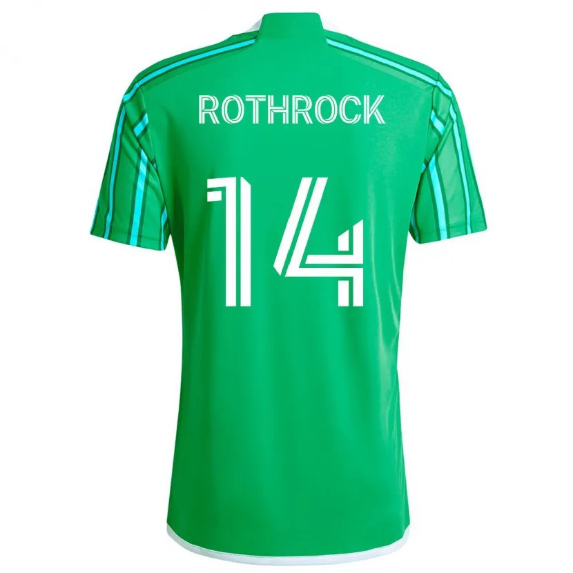 Danxen Kinderen Paul Rothrock #14 Groen Wit Thuisshirt Thuistenue 2024/25 T-Shirt