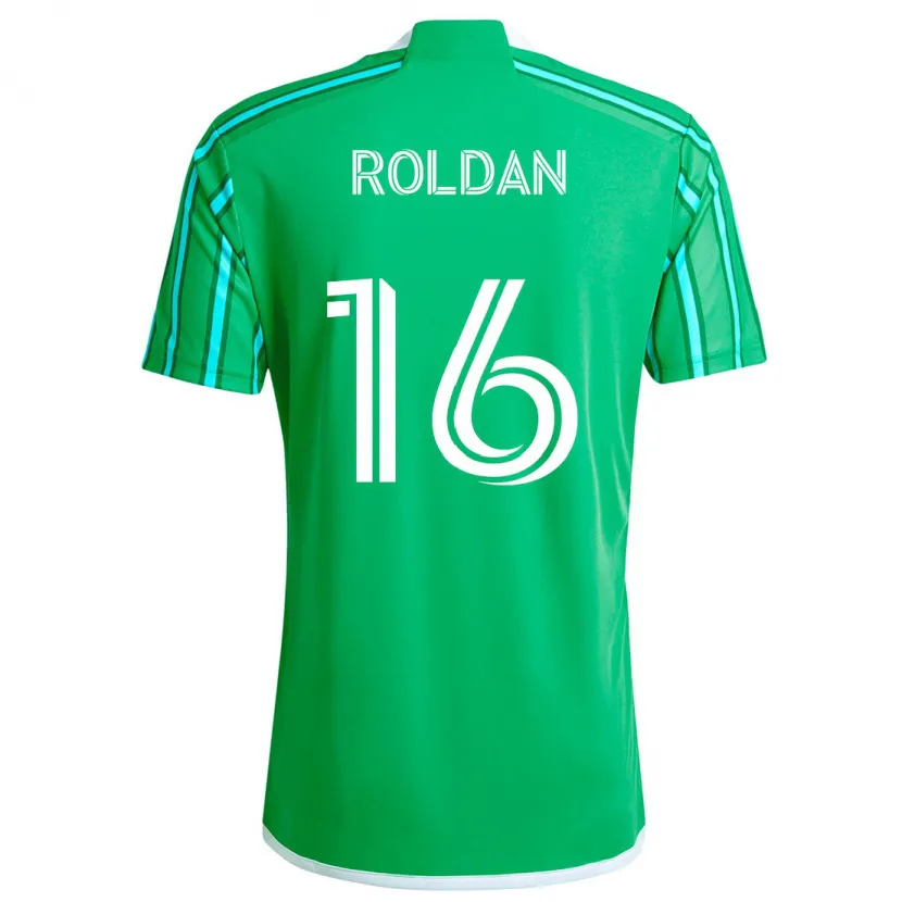 Danxen Kinderen Álex Roldán #16 Groen Wit Thuisshirt Thuistenue 2024/25 T-Shirt