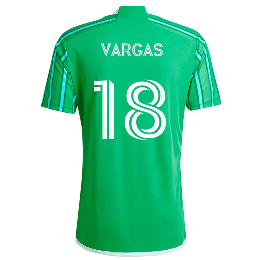 Danxen Kinderen Obed Vargas #18 Groen Wit Thuisshirt Thuistenue 2024/25 T-Shirt