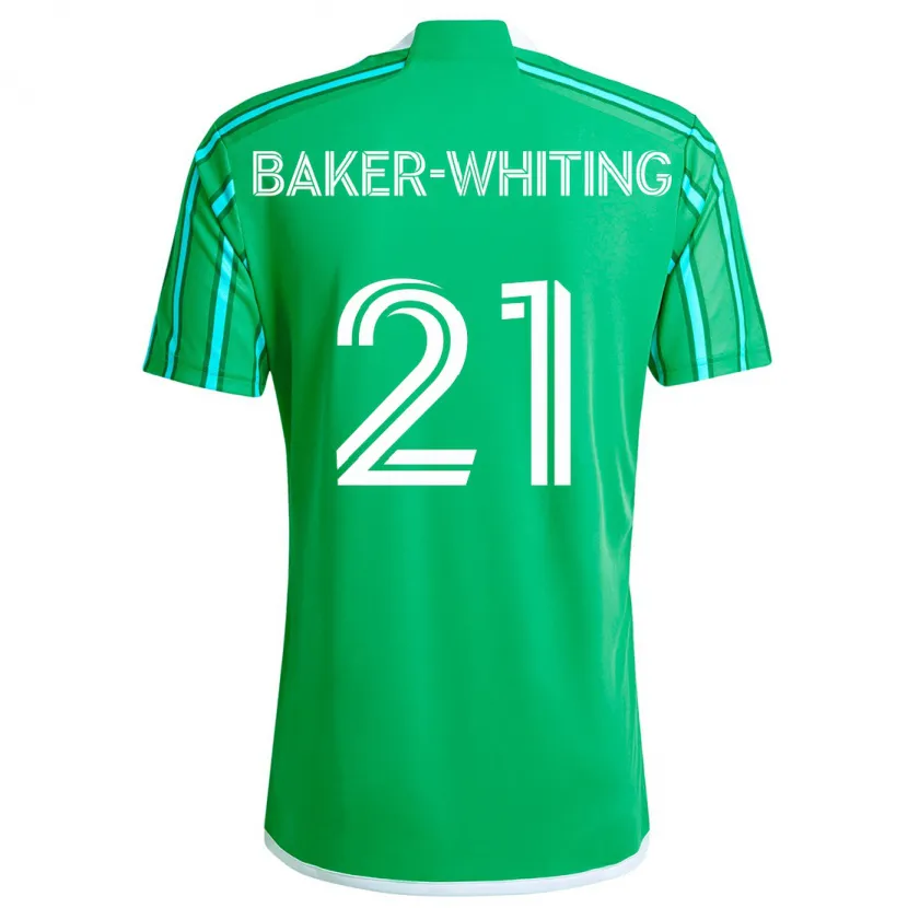 Danxen Kinderen Reed Baker-Whiting #21 Groen Wit Thuisshirt Thuistenue 2024/25 T-Shirt