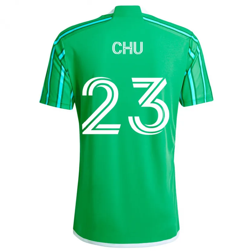 Danxen Kinderen Léo Chú #23 Groen Wit Thuisshirt Thuistenue 2024/25 T-Shirt