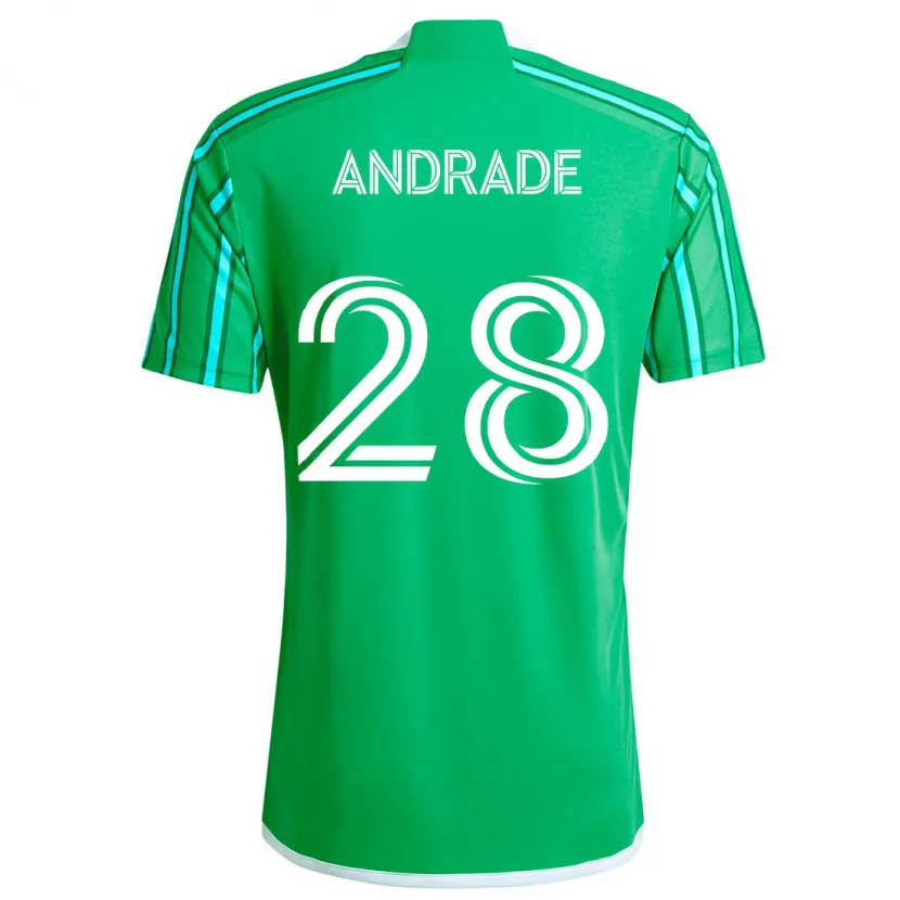 Danxen Kinderen Yeimar Gómez Andrade #28 Groen Wit Thuisshirt Thuistenue 2024/25 T-Shirt