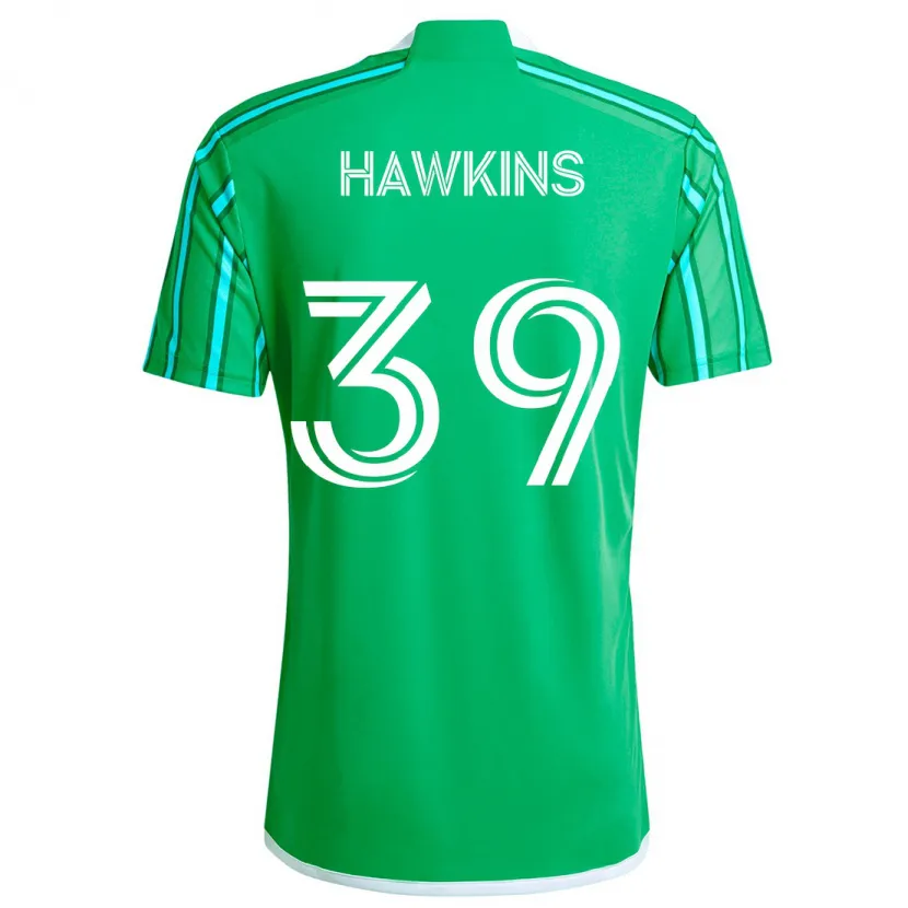 Danxen Kinderen Stuart Hawkins #39 Groen Wit Thuisshirt Thuistenue 2024/25 T-Shirt