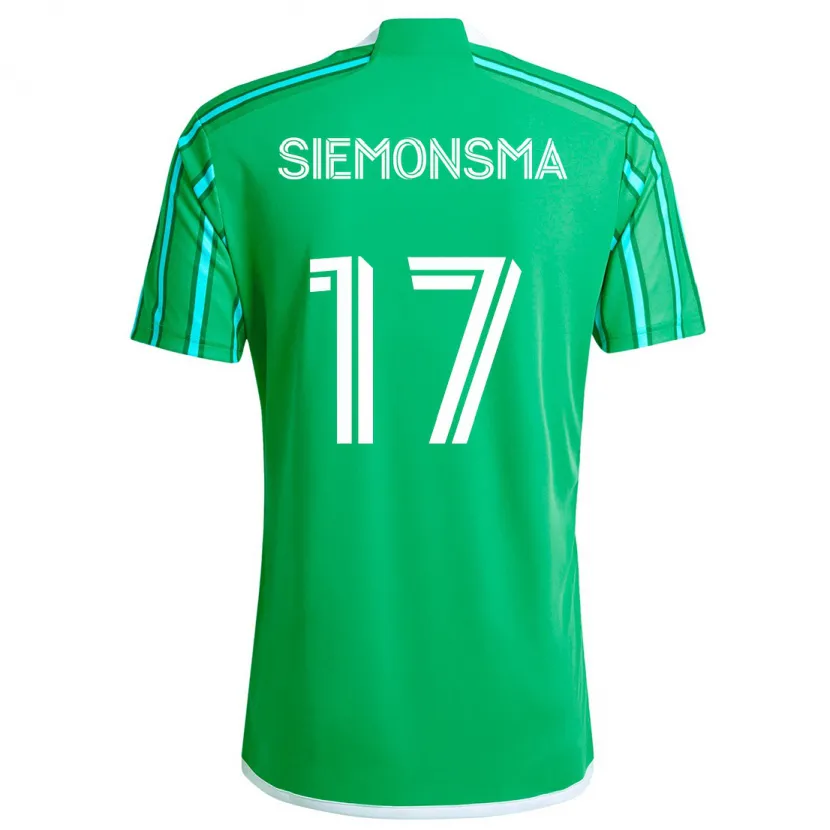 Danxen Kinderen Sianna Siemonsma #17 Groen Wit Thuisshirt Thuistenue 2024/25 T-Shirt